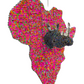 Beaded African Continent with Rhino