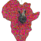 Beaded African Continent with Rhino