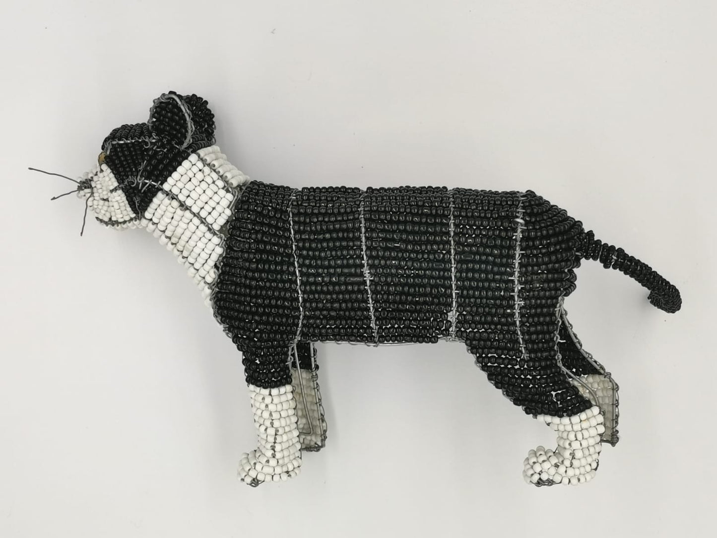 Beaded Black & White Cat