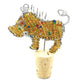 African Beaded Warthog Wine Stopper